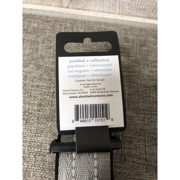 Alcott Gray Black Adventure Padded Reflective Pet Dog Collar Size XL 18"-28" - Picture 5 of 5
